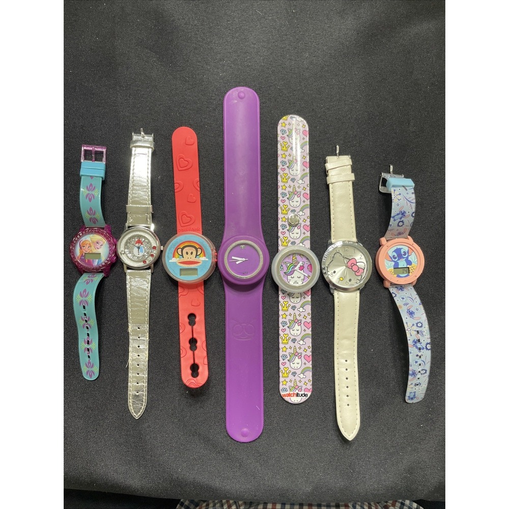 Hello Kitty Stitch Frozen Unicorn Watch Lot of 7 Non Working Untested